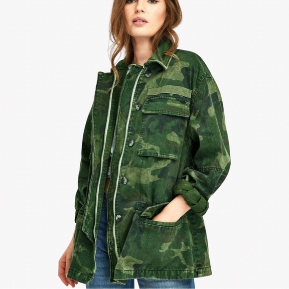 Free People Camo Print Utility Jacket